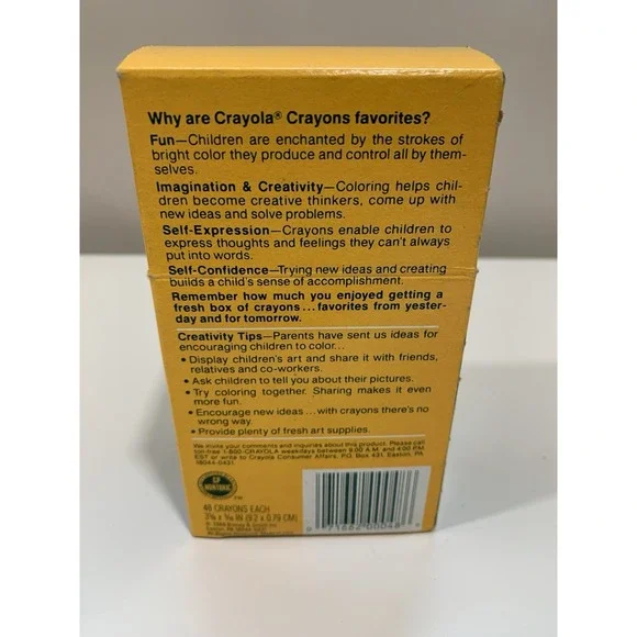 Vintage 1988 Binney & Smith Crayola Crayons 48 Pack Box Dandelion Teal Blue Read - Picture 2 of 8